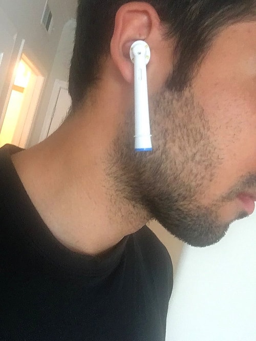 These earbuds look a bit strange in your ears.
