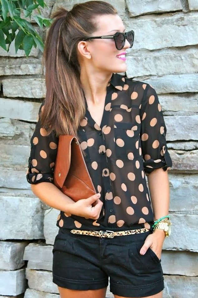 2. You can get a more serious vibe going by pairing them with a shirt or blouse.