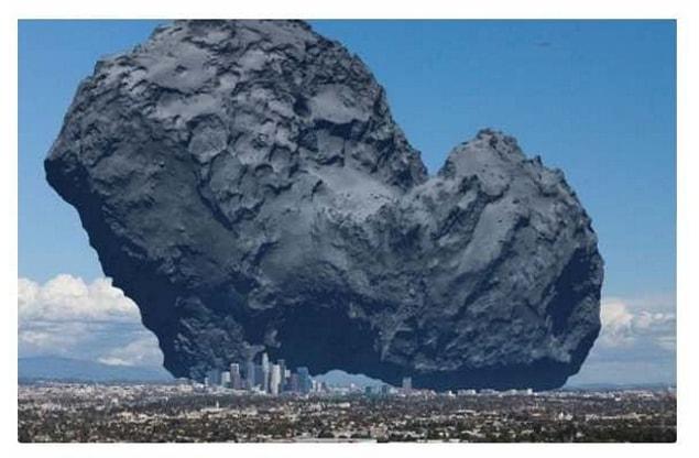 25. Size of a comet compared to Los Angeles