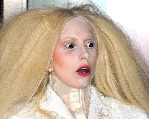 16. Lady Gaga is also surprised about this look!
