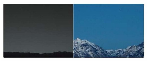 25. Фото Земли с Марса против фото Марса с Земли