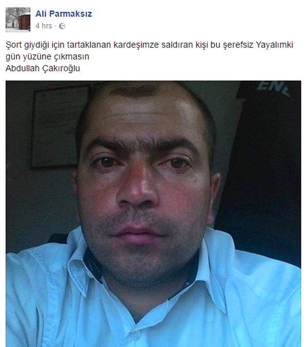 İnsanlar sosyal medyada Abdullah Çakıroğlu denen bu sapık saldırganın fotoğrafını kadınların güvenliği için paylaşıyor.