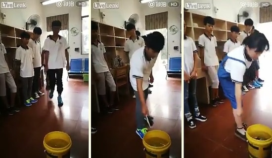 Yasaklı Telefonları Su Dolu Kovaya Attıran Öğretmen