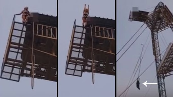 Bağlamaya Unutulan İp ile Bungee Jumping Yapan Kadının Korkunç Anları