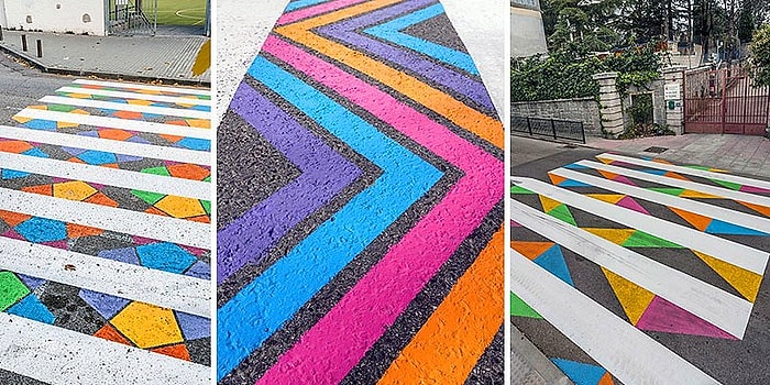 Bulgaristanlı Bir Sanatçı Tarafından Gökkuşağı Renkleriyle Süslenen Madrid Yaya Geçitleri
