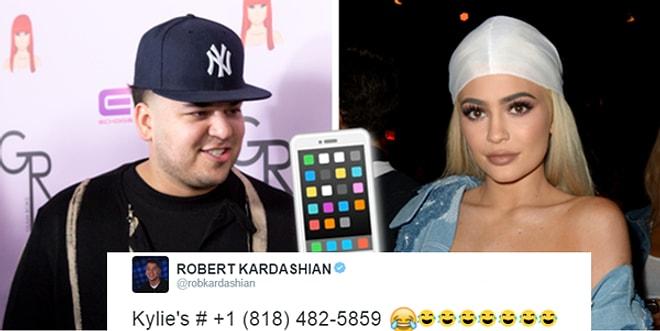 İntikamını Fena Aldı: Rob Kardashian, Kylie Jenner'ın Telefon Numarasını Twitter'a Yazdı!