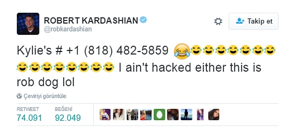 Он натравил на Кайли 75 миллионов поклонников, опубликовав ее номер телефона в Сети.