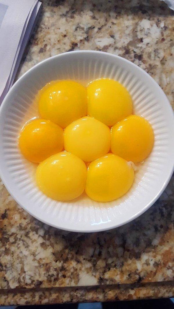 23. Çırpılmayacak kadar güzel kırılmış yumurtalar.