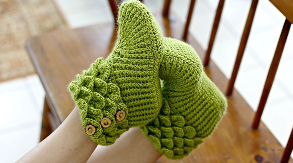 Вязаный тренд этой осени: драконьи тапочки согреют ваши ножки в непогоду
