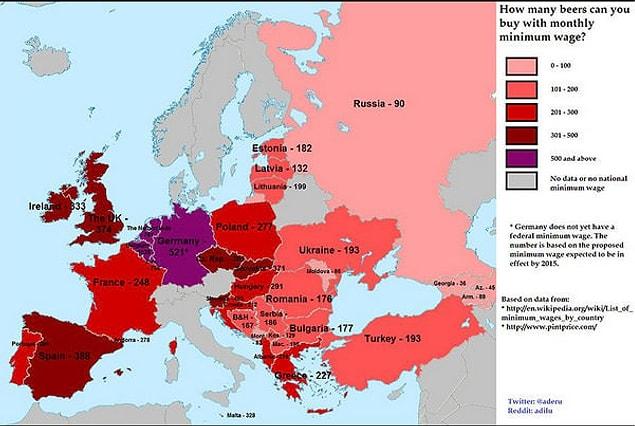 7. How Many Beers Will Minimum Wage Get You In Europe?