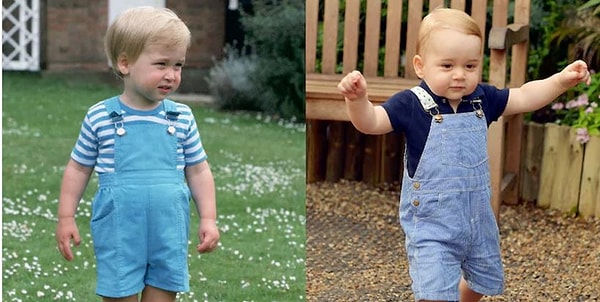 6. Как и его папа, Принц Уильям, маленький Принц Джордж просто обожает синие комбенизончики!
