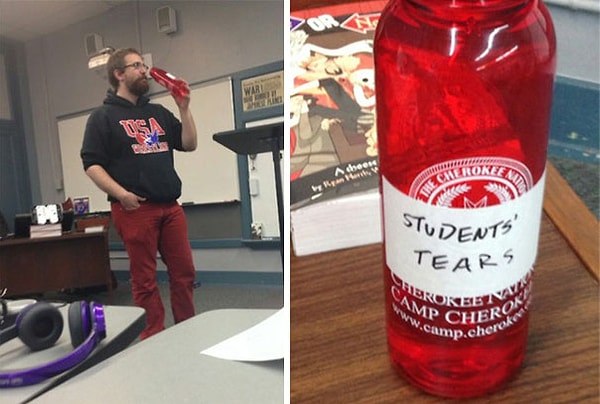 10. Во время перемены ученики обнаружили, что пьет их учитель