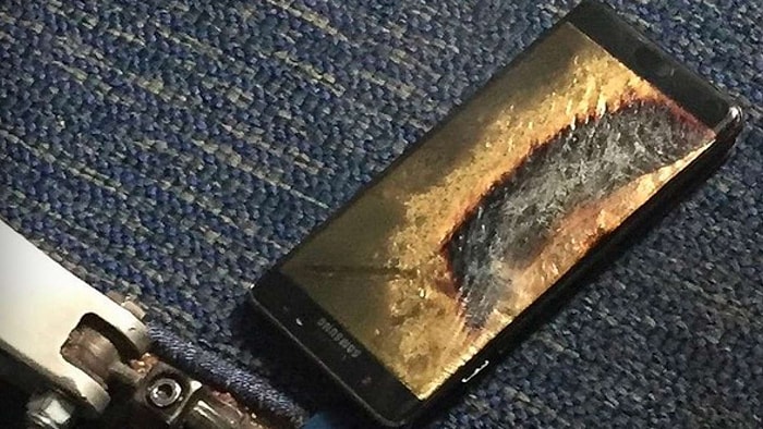 'Yenilenmiş' Galaxy Note7 Uçakta Alev Aldı