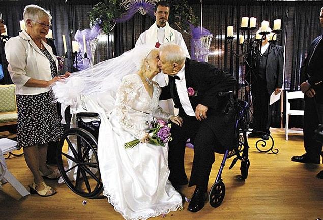 7. Getting married at the bride's 100th birthday!