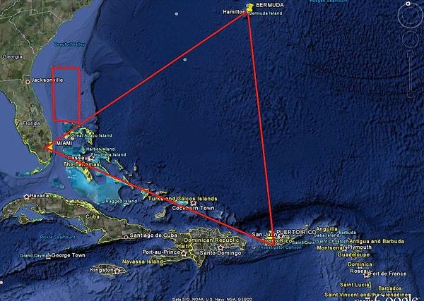 14. Bermuda Şeytan Üçgeni, herhangi bir okyanus bölgesindeki kadar gemi ve uçak kayıplarına sahiptir.