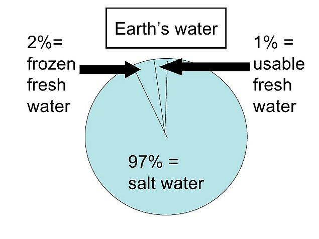 29. Yeryüzündeki suyun sadece %3'ü insanlar tarafından kullanılabilir.