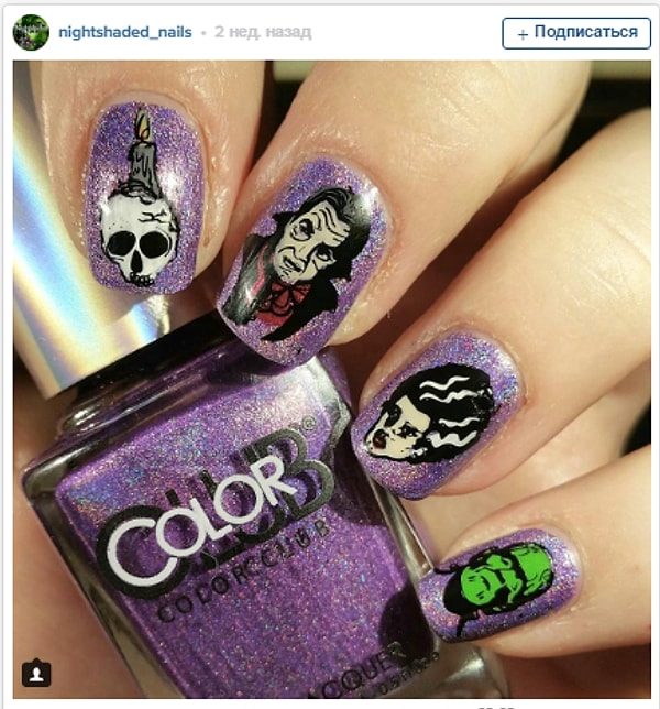 23. Какие сочные оттенки, не говоря уже о колоритных персонажах на ноготках