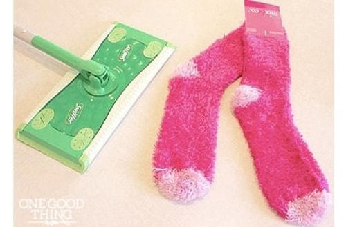 You can put on socks over your mop instead of buying new covers.