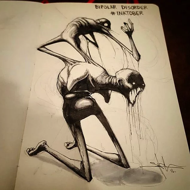Αποτέλεσμα εικόνας για bipolar disorder drawing