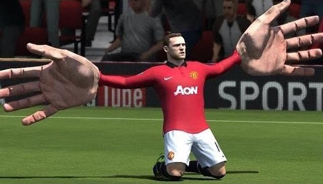 9. Wayne Rooney has the biggest hands in FIFA 14.