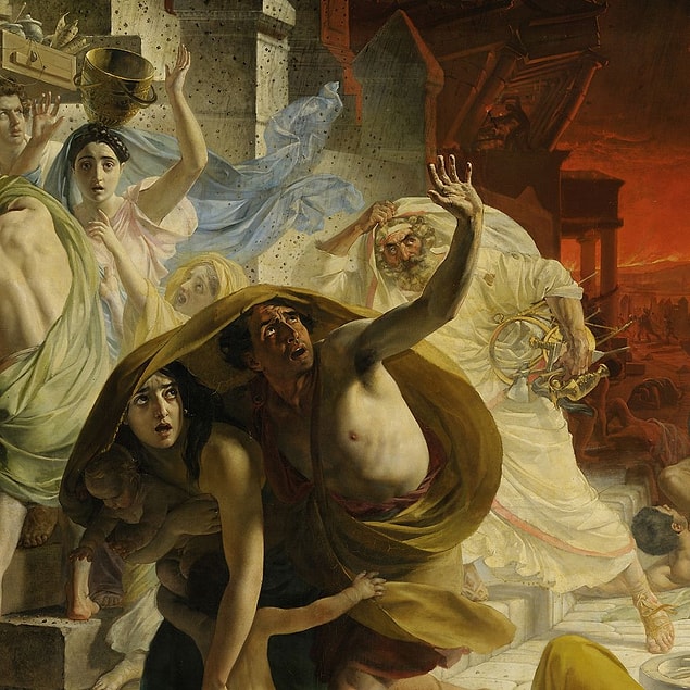 Resimdeki yüzlere dikkatli bakıldığında eserin ressamı Karl Bryullov ve sevgilisi Yuliya Samoylova'yı görüyoruz.