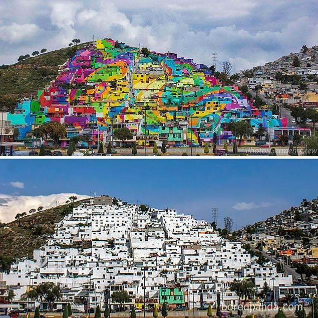 7. The Whole Town Gets Repainted In Vibrant Graffiti, Palmitas, Mexico