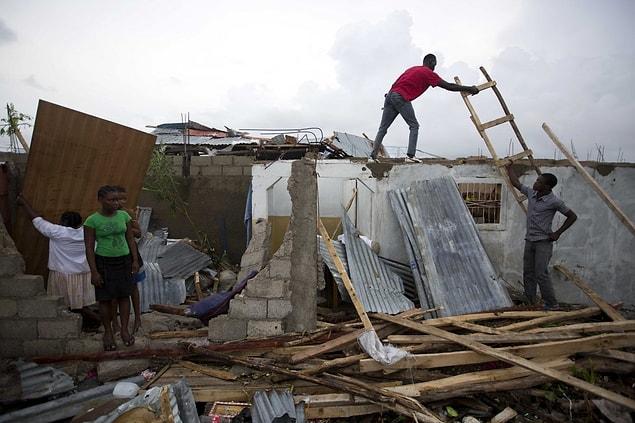 9. It was also stated that the Haitians were trying to repair their damaged houses, and that there had been no help from the government or the military yet.