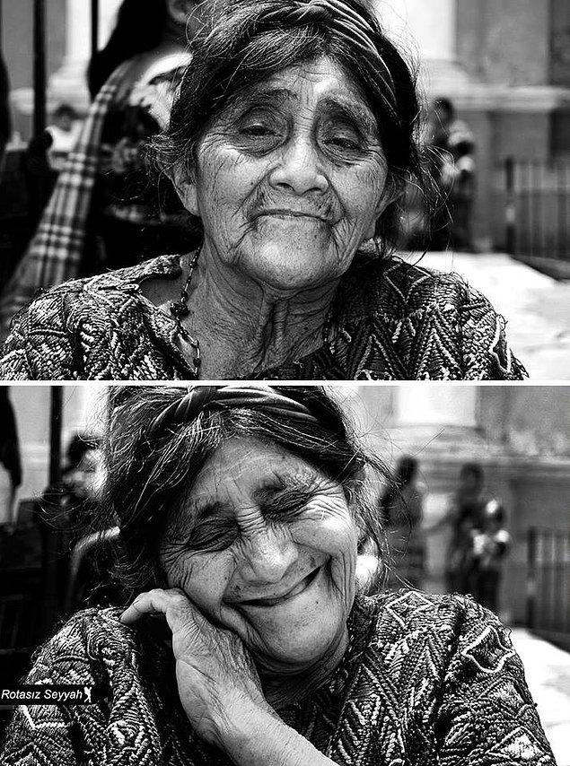 9. Halk pazarında fıstık satıcısı. 'Gülümse fotoğrafını çekeceğim' dendiğinde gülmemiş ama 'Genç kız gibi güzelsin' denince yine o güzel sonuç.