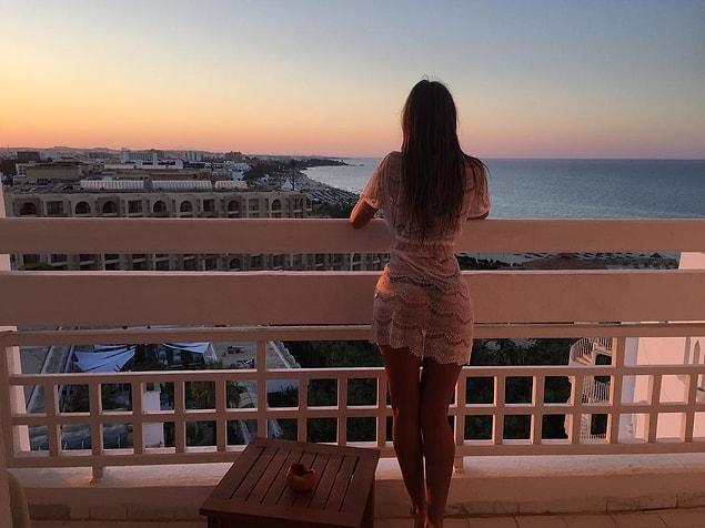 8. Her fans are loving her photos! Seeing her watch the sunset means sunrise for them. :)