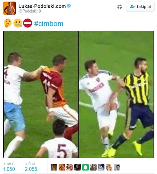 Podolski ise geçen hafta kendisinin penaltı beklediği pozisyonu ve Fırat Aydınus'un dün verdiği penaltıyı twitter hesabından paylaştı;
