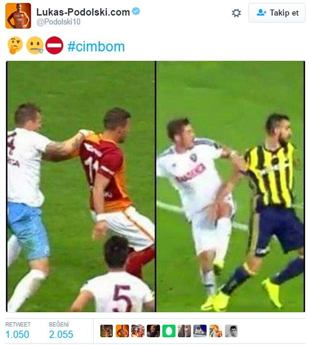 Podolski ise geçen hafta kendisinin penaltı beklediği pozisyonu ve Fırat Aydınus'un dün verdiği penaltıyı twitter hesabından paylaştı;