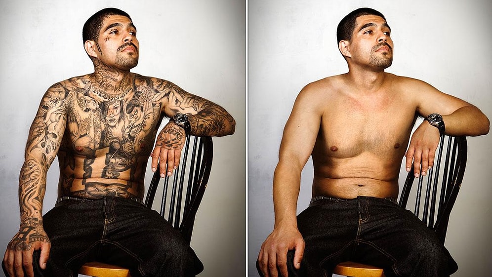 Бывшие члены преступных банд впервые увидели себя без татуировок