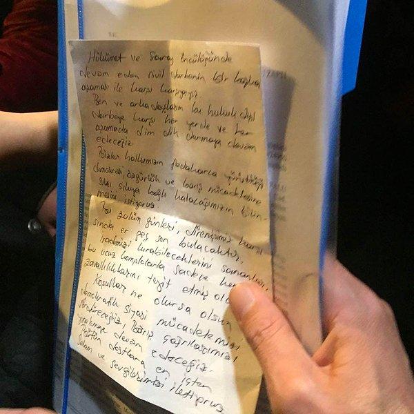 Demirtaş'tan el yazısıyla mesaj