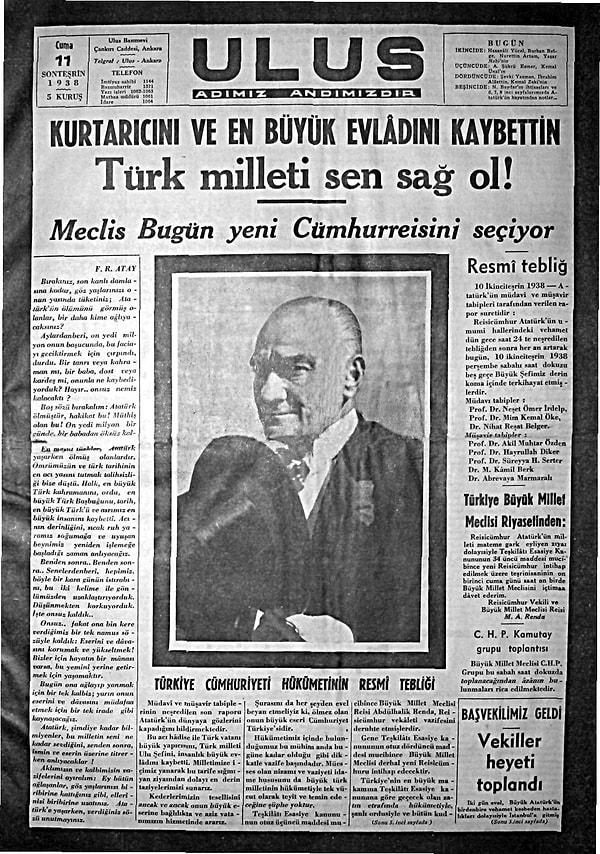 Atatürk'ün Ölümü - 10 Kasım 1938