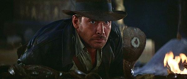 19. 'Raiders of the Lost Ark'ta yılanı Indiana Jones'tan ayıran camı görebiliyorsunuz.