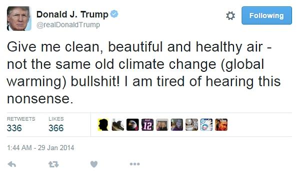 6. "Bana temiz, güzel, sağlıklı havayla gelin; küresel ısınma saçmalıklarıyla değil. Bu saçmalığı duymaktan bıktım!"