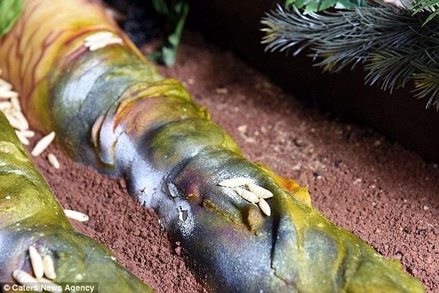 Maggots are made out of white chocolate and EWW, boy do they look very realistic with a touch of food coloring.