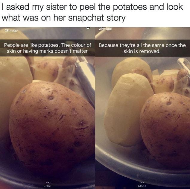 1. Hey, these potatoes have something to say!