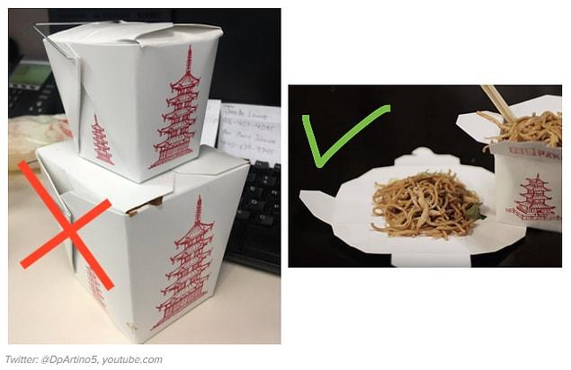 14. You can make plastic dishes out of your Chinese takeaway box!