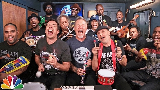 Metallica ve Jimmy Fallon'dan Okul Enstrümanlarıyla 'Enter Sandman'