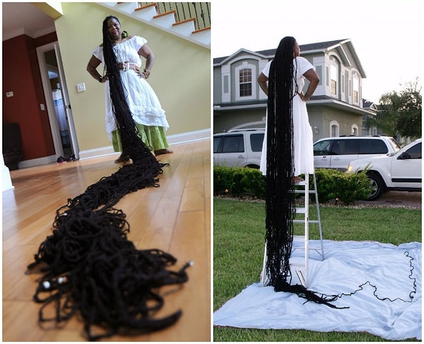 2. Аша Мандела - обладательница самых длинных дредов