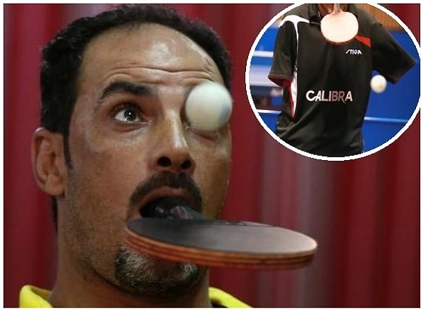 20. Ибрагим Хамато - играет в настольный теннис без рук