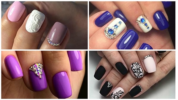 3. Новогодний маникюр для коротких ногтей