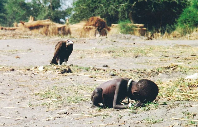 "Умирающий ребенок и стервятник", Кевин Картер, 1993