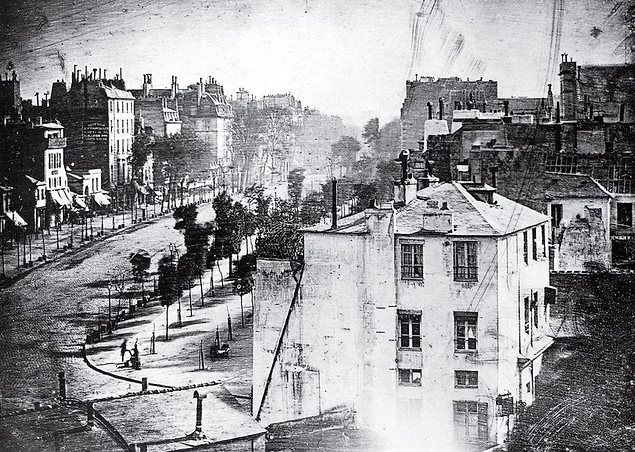 "Бульвар дю Тампль в Париже", Луи Дагер, 1839