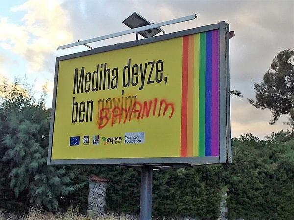 9. Kuzey Kıbrıs’ta homofobik bir grup LGBTİ farkındalık çalışması kapsamında yerleştirilen billboardlara saldırdı.