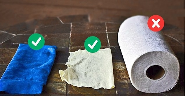 6. Televizyon, telefon, bilgisayar gibi elektronik aletlerin ekranını mikrofiber bezlerle silin!