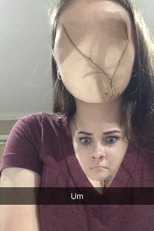 They are so big that Snapchat thinks it is a separate human face. LOL!