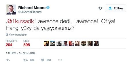 Twitter'ın Hazırcevap İngiliz Büyükelçisi Richard Moore'dan 17 Tweet