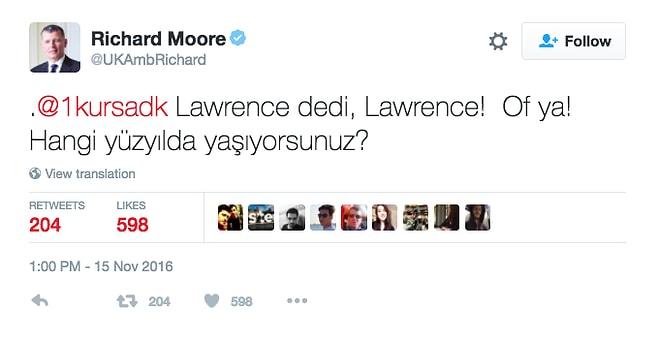 Twitter'ın Hazırcevap İngiliz Büyükelçisi Richard Moore'dan 17 Tweet
